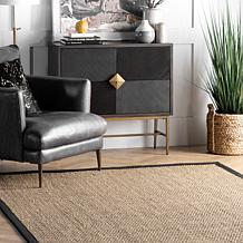 nuLOOM Elijah Farmhouse Seagrass Area Rug 5' x 8' Black