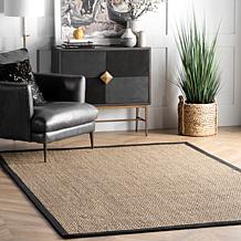 nuLOOM Elijah Farmhouse Seagrass Area Rug 6' x 9' Black