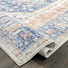 nuLOOM Jacquie Vintage Floral Area Rug - 6' 7" x 9' Blue