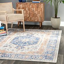 nuLOOM Jacquie Vintage Floral Area Rug - 6' 7" x 9' Blue