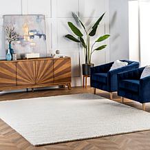 nuLOOM Penelope Braided Wool Area Rug 5' x 8' Off White