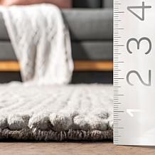 nuLOOM Penelope Braided Wool Area Rug 6' x 9' Light Gray