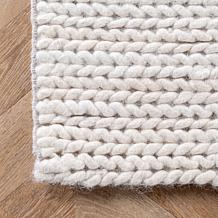 nuLOOM Penelope Braided Wool Area Rug 8' x 10' Off White