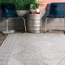 nuLOOM Ranya Tribal Indoor/Outdoor Area Rug 4' x 6' Light Gray