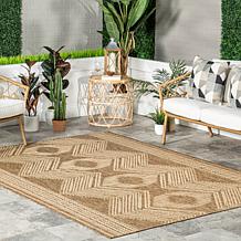 nuLOOM Ranya Tribal Indoor/Outdoor Area Rug 5' x 8' Light Brown