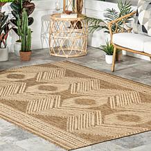 nuLOOM Ranya Tribal Indoor/Outdoor Area Rug 6' 7" x 9' Light Brown