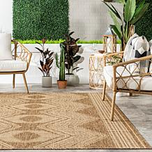 nuLOOM Ranya Tribal Indoor/Outdoor Area Rug 8' x 10' Light Brown