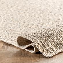 nuLOOM Rigo Hand Woven Farmhouse Jute Area Rug - 2' 6" x 6' Off White
