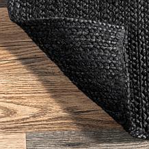 nuLOOM Rigo Hand Woven Farmhouse Jute Area Rug - 2' 6" x 6' Black