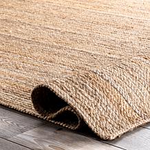 nuLOOM Rigo Hand Woven Farmhouse Jute Area Rug - 4' x 6' Natural