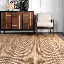 nuLOOM Rigo Hand Woven Farmhouse Jute Area Rug - 4' x 6' Natural