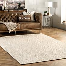 nuLOOM Rigo Hand Woven Farmhouse Jute Area Rug - 4' x 6' Off White