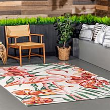 nuLOOM Stephanie Tropical Flamingo Indoor/Outdoor 8' x 10' Area Rug