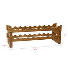 Oceanstar 18 Bottle Stackable Bamboo Wine Rack