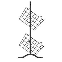 Oceanstar 2 Tier Metal Wire Storage Basket Stand Black
