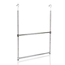 Oceanstar 2 Tier Portable Adjustable Closet Hanger Rod Chrome