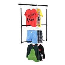 Oceanstar 2 Tier Portable Adjustable Closet Hanger Rod Black