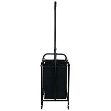 Oceanstar 3 Bag Rolling Laundry Sorter Adjustable Hanging Bar Bronze