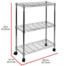 Oceanstar 3 Tier Shelving All Purpose Utility Cart Chrome