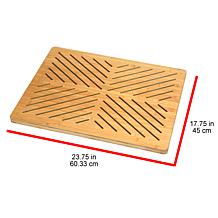 Oceanstar Bamboo Floor and Bathmat with Non-Slip Rubber Feet