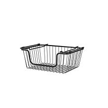 Oceanstar Stackable Metal Wire Storage Basket Set of 2 Black