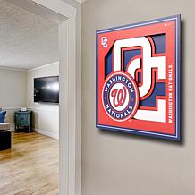 Officially Licensed MLB 3D Logo Series 12 x 12 Wall Art - Washington