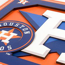 Officially Licensed MLB 3D Logo Series 12 x 12 Wall Art-Houston Astros