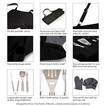 Officially Licensed MLB BBQ Apron Tote Grill Set - Baltimore Orioles