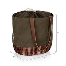 Officially Licensed MLB Cubs Coronado Canvas and Willow Basket Tote
