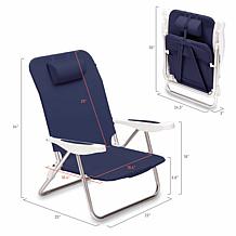 Officially Licensed NCAA Kansas Jayhawks Monaco Reclining Beach Chair