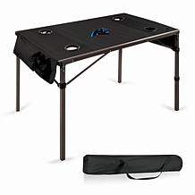 Officially Licensed NFL Black Portable Folding Travel Table - Panthers