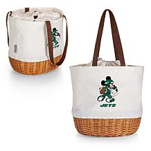 Officially Licensed NFL Canvas and Willow Basket Tote - Mickey Jets