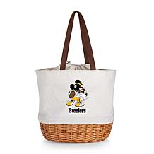 Officially Licensed NFL Canvas and Willow Basket Tote -Mickey Steelers