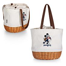 Officially Licensed NFL Canvas and Willow Basket Tote -Mickey Patriots