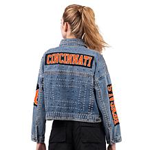 Officially Licensed NFL G34Her By Carl Banks Game Ball Denim Jacket