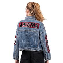 Officially Licensed NFL G34Her By Carl Banks Game Ball Denim Jacket