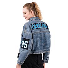 Officially Licensed NFL G34Her By Carl Banks Game Ball Denim Jacket