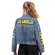 Officially Licensed NFL G34Her By Carl Banks Game Ball Denim Jacket
