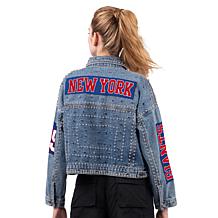 Officially Licensed NFL G34Her By Carl Banks Game Ball Denim Jacket