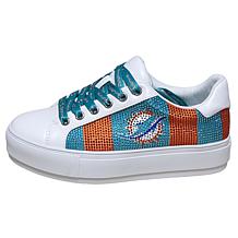 Officially Licensed NFL Lace-Up Sparkle Sneaker by Cuce Shoes