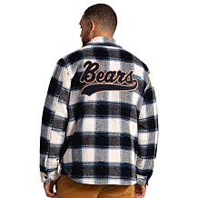 Officially Licensed NFL Men's Plaid Shirt Jacket
