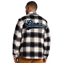 Officially Licensed NFL Men's Plaid Shirt Jacket