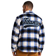 Officially Licensed NFL Men's Plaid Shirt Jacket