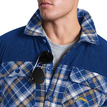 Officially Licensed NFL Men's Transitional Plaid Shirt Jacket by Glll