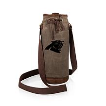 Officially Licensed NFL Picnic Time Waxed Canvas Wine Tote Panthers