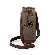 Officially Licensed NFL Picnic Time Waxed Canvas Wine Tote - Miami 