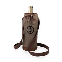 Officially Licensed NFL Picnic Time Waxed Canvas Wine Tote- Pittsbu...