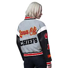 Officially Licensed NFL Starter Women's Cropped Varsity Jacket by Glll