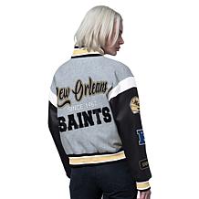 Officially Licensed NFL Starter Women's Cropped Varsity Jacket by Glll