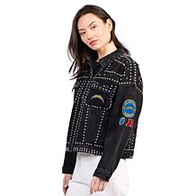 Officially Licensed NFL Women's Denim Studded Jacket by Glll